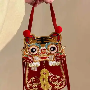 Китайската традиционна дамска чанта Hanfu, старата чанта в китайски стил, бродерия 