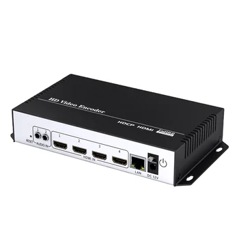 4K SRT UDP H. 265 H. 264 4-канален HDMI блок заснемане на видео карта енкодер предавател отразяване на живо на DVBT IPTV