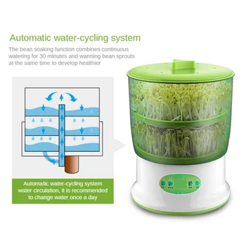 Машината за покълване на боб Домакински автоматична машина за покълване на семена Мощност на водната помпа 8 W Автоматична система за циркулация на водата разбрызгиватель