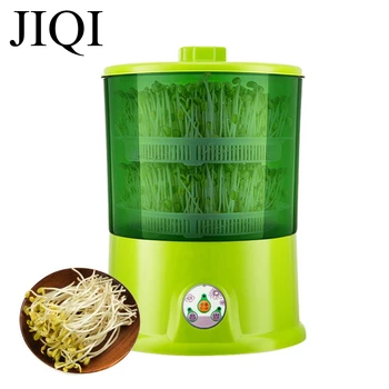 JIQI 2/3 слой, електрически термостат за приготвяне на зеле, боб, проращиватель зелени семена, автоматично кофа за отглеждане на разсад