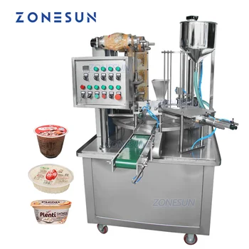 Машина за бутилиране на хранителни напитки ZONESUN Full auto ZS-GF900I kcup Rotary Food Water Cup Водно Оборудване за дозиране и запечатване