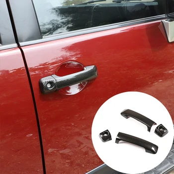 За Toyota FJ Cruiser, автомобилен стайлинг, ABS-карбоновое влакна/сребриста дръжка врата външна врата копчето, защитно декоративна капачка, автомобилни аксесоари