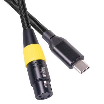 USB конектор C за XLR кабел Type C за свързване на 3-контакт XLR кабел за свързване на микрофон към вашия Компютър Аудио Кабел за пренос на данни 3 Метра