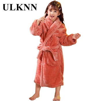 ULKNN/ Детски зимни дрехи за сън, халат, детски халат за момичета 2023, фланелевая топло пижами за момчета от 2 до 14 години, есен
