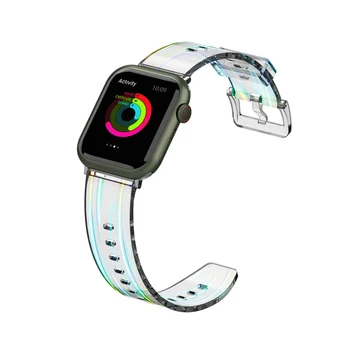 Прозрачен Силиконов Ремък за Apple Watch Band 7 45 мм 41 мм, промяна на Цвета, Спортни Наручного Колан iWatch Series 6 5 4 3 42 мм 40 мм 44 мм 38 мм