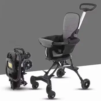 Детска количка-чадър с големи навес, регулируема универсално колело, бебешко компактна количка, количката за разходки в парка