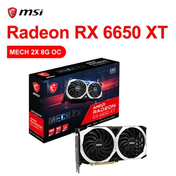 MSI Radeon RX 6650 XT МЕХ 2X 8G OC Нова Графична карта GDDR6 17,5 Gb/сек, 128-битова 7-нм Графични карти 6650XT GPU За настолни КОМПЮТРИ placa de vídeo