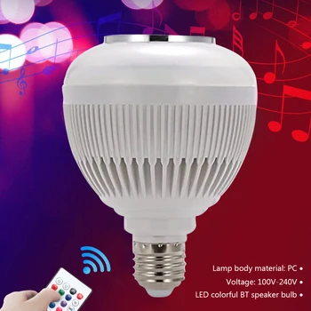 Начало декор, умна лампа за осветление на IC, интелигентна led крушка E27, RGB, дистанционно управление, съвместими с Bluetooth 3.0, музикален безжичен високоговорител, лампа