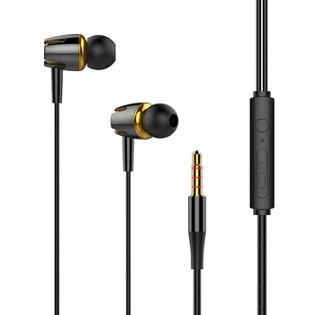 Жични слушалки 3,5 мм с бас, стереомузыкальные слушалки, спортни слушалки с микрофон за смартфони с Android и IOS и iPhone Samsung Xiaomi