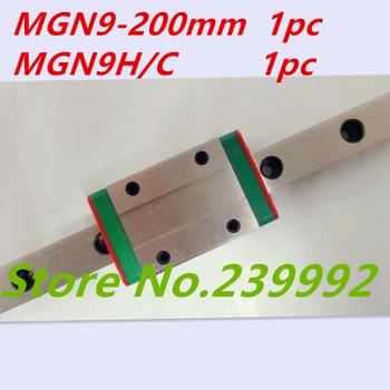 Kossel Mini MGN9 9 mm миниатюрни линейна употреба MGN9 200 мм на линеен рельсовый път + MGN9C или MGN9H Дълга линейна каретка за ос CNC X Y Z