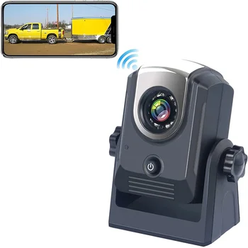Msccar Wifi в колата, безжична резервна камера, камера за задно виждане, с водоустойчив магнитен отсосом за нощно виждане за наблюдение в колата