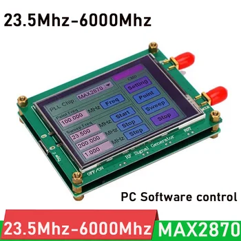 Източник на радиочестотния сигнал MAX2870 23,5 Mhz-6000 Mhz, генератор на сигнали VCO, сканиране честоти, сензорен екран LCD, софтуер за управление на КОМПЮТРИ за локална мрежа