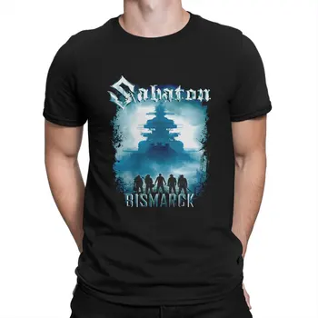 Мъжки t-shirt SABATON BISMARCK, върхове с кръгло деколте NOFX, тениска от 100% памук, хумористичен идея за подарък на по-високо качество