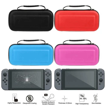 Чанта за съхранение на преносима конзола на Nintendo Switch, калъф за носене, 10 притежателите на карти игра, калъф защитно фолио за екрана