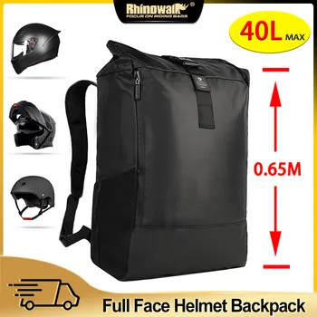 Чанта за мотоциклет Rhinowalk, пътни чанти багаж, 45-литров водоустойчива раница с възможност за разширение, каска, раница, спортен сак за колоездене на открито