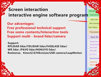 RPLIDAR S1 40M lidar открит надземен стенен екран е интерактивен софтуер, мултитъч проекция комплект интерактивна система на двигателя