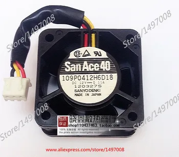Sanyo Denki 109P0412H6D18 DC 12V 0.11 A 3-жични на вентилатора за охлаждане на сървъра 40x40x20 мм