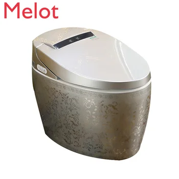 Умен тоалетна в европейски стил ретро яйцевидного тип, вграден многофункционален сребро тоалетна, напълно автоматичен тип instant отопление