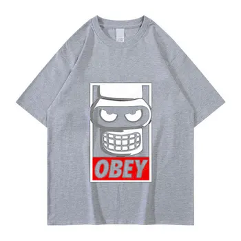 Тениска със забавна модел на робота, тениски Bender Kill All Humans, мъжки готин хип-хоп модерен тениска оверсайз, градинска унисекс облекло