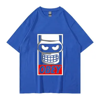 Тениска със забавна модел на робота, тениски Bender Kill All Humans, мъжки готин хип-хоп модерен тениска оверсайз, градинска унисекс облекло