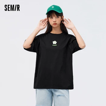 Женска тениска Semir с къс ръкав със средна дължина, впитывающая влагата, лято 2023, нов пуловер с цветен модел, быстросохнущий