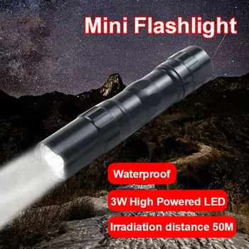 3 W мини led фенерче, водоустойчива ултра ярък led фенер Lanterna, мощен led фенер за лов, къмпинг, риболов