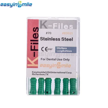 1 опаковка EASYINSMILE Стоматологичен Endo File K файлове за коренови канали от неръждаема стомана за ръчни размер 25 мм 70