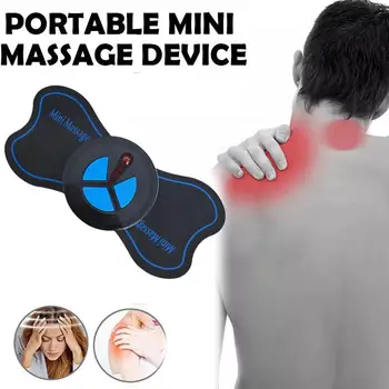 Електрическа мини-масажор за врата EMS, помощ за масаж на шийката на матката, за улесняване на болката в рамото, масаж на врата, инструмент за мускулите на гърба, преносим Rel V0Z5