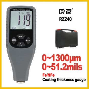RZ Цифров измерител на дебелината на покритието измерване на дебелината на боята инструменти за черни и цветни метали 2 в 1 RZ240