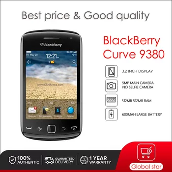 BlackBerry Curve 9380 рециклирани оригинален мобилен телефон отключени 512 MB оперативна памет 512 MB с 3-мегапикселова камера безплатна доставка
