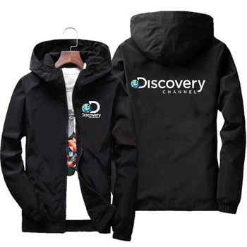 Нова яке с принтом канал Discovery, мъжки яке за изследователска експедиция, връхни дрехи, ветровка