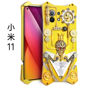 Луксозен брониран метален алуминий калъфче за телефон Xiaomi Mi 11 10 Pro Ultra Case Ръчна предаване на корпус ръчно изработени за Mi11cases