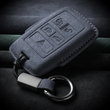 Луксозен калъф за дистанционно на ключа на автомобила от замшевой на кожата за Land Rover LR4 Range Rover Evoque Sport Freelander 2, аксесоари за ключодържатели