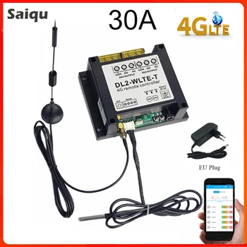 Дистанционно управление 4G GSM, датчик за температура, контролер 30A, 2 релета, интелигентен ключ, термостат за дистанционно управление за отваряне на врати нагревател