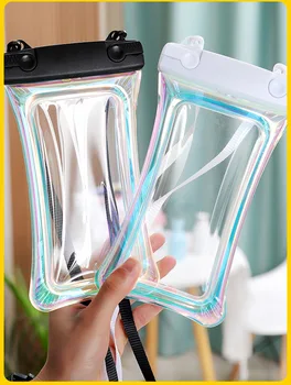 Водоустойчив прозрачен калъф за мобилен телефон от TPU, чанти за гмуркане, сърф, гмуркане, калъф за мобилен телефон, подводен суха чанта с каишка