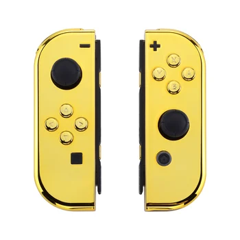 Изключителен Потребителски корпус за Nintendo Switch и OLED-контролер JoyCon, капак на корпуса с Пълен Набор от бутони - Хром-Злато