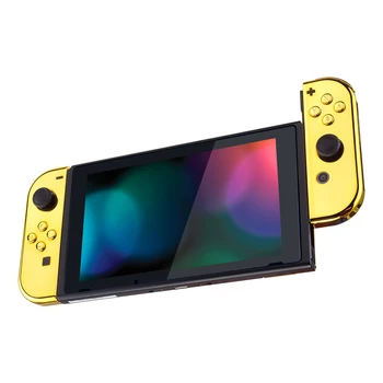 Изключителен Потребителски корпус за Nintendo Switch и OLED-контролер JoyCon, капак на корпуса с Пълен Набор от бутони - Хром-Злато