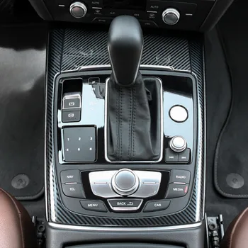 Автомобили, централна конзола, рамка за превключване на предавките, режийни апликации за Audi A6 C7 2012-2018, аксесоари за интериор, ABS-карбоновое влакна, цветен дизайн