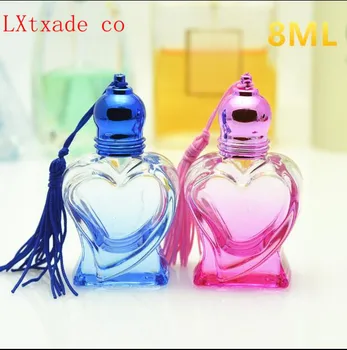 Безплатна доставка, 10 мл стъклен флакон за парфюм във формата на сърце, празна опаковка, за да етерично масло Parfums Parfume
