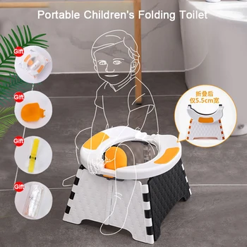 Приучение деца до тоалетните, детска тоалетна, детски сгъваем мобилен тоалетна, преносим, не изисква измиване, детски писоар за приучения деца