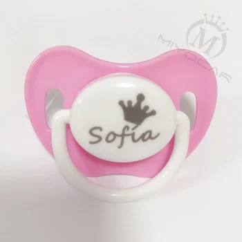 MIYOCAR custom всяко име може да направи розова мила залъгалка с побрякушками SGS pass безопасна залъгалка за бебето БПА безплатна dummy подарък за душ ПП-3