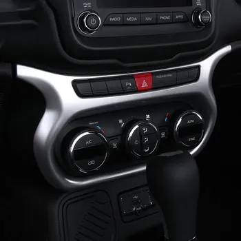 ABS пластмаса за Jeep Renegade 2015 2016 2017 автоаксесоари панел превключвател на климатика на колата Рамка Капак тапицерия на колата стайлинг