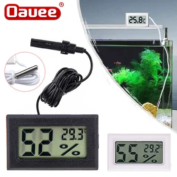 Oauee Мини Цифров термометър, влагомер LCD дисплей с водоустойчив сензор, влага, удобен сензор за помещения