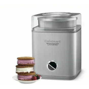 Производителите на сладолед/кисело мляко Cuisinart, Pure Indulgence™, машина за приготвяне на замразено кисело мляко-сорбета и сладолед в 2 л, машина за приготвяне на лед