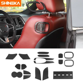 Корнизи за интериора SHINEKA за Dodge Challenger 2015 + стикери с пръстени от въглеродни влакна за Dodge Challenger