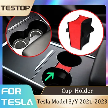 Поставяне поставка за чаши За Tesla, Модел 3 Y 2021-2023 Аксесоари Органайзер за Централната Конзола Корк За Слота за Вътрешно Монтиране на Поставка Tesla