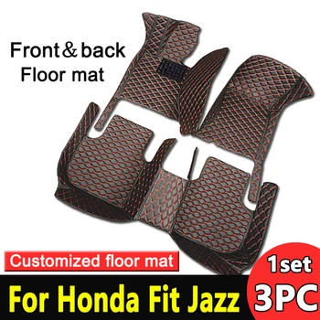Автомобилни Стелки За Honda Fit (Jazz 2001 ~ 2007 Луксозна Кожена Подложка Защитна Подплата Килими Автомобилни Аксесоари GD1 2 3 4 5 GE1 2 3