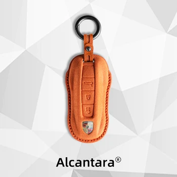 Калъф за ключове от кола от алькантары, калъф за Porsche Panamera Spyder Carrera Macan Cayman, Cayenne 911 970 981 991, аксесоари