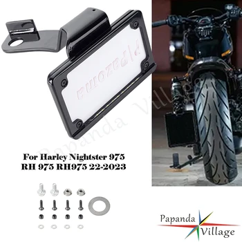 За Harley Nightster 975 RH975 22-2023 Аксесоари За Мотоциклети Планина за Осветление Регистрационен номер Извити Вертикални Led Скоба за Регистрационен номер