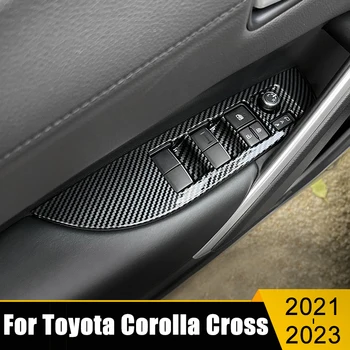 ABS Автомобилно Стъкло Бутон за Превключване на Повдигане Тампон Рамка Стикер За Toyota Corolla Cross XG10 2021 2022 2023 Хибридни Аксесоари